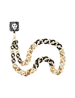 Store Anne Klein Acetate And Metal Chain Link Crossbody For IPhone® Ivory/Black/Gold-Tone