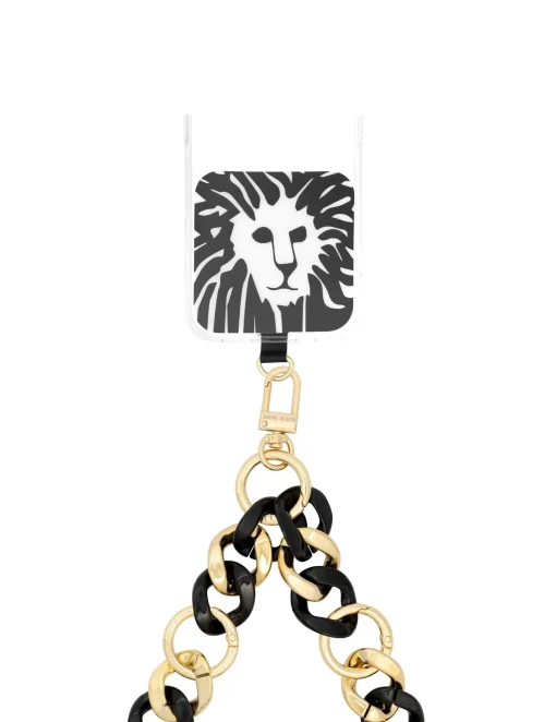 Store Anne Klein Acetate And Metal Chain Link Crossbody For IPhone® Ivory/Black/Gold-Tone