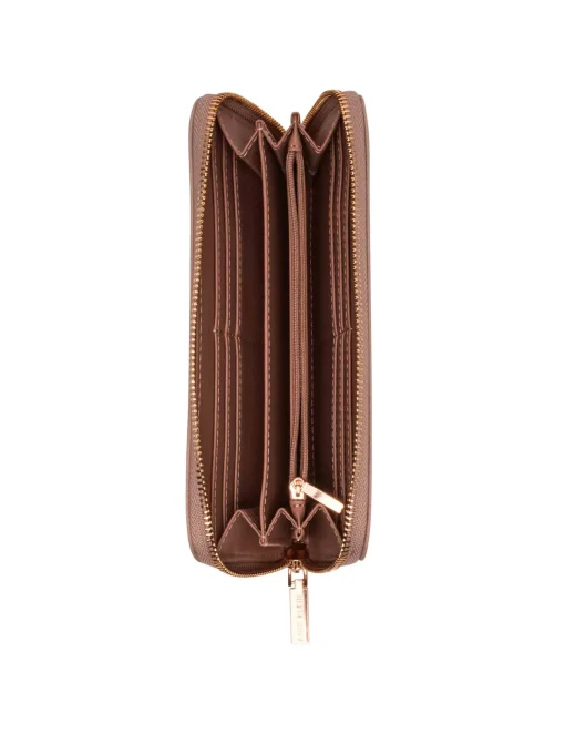Online Anne Klein AK Boxed Slim Zip Wallet With Bow Detailing And Wristlet Strap Stone