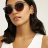 New Anne Klein Animal Print Square Sunglasses Grey Animal