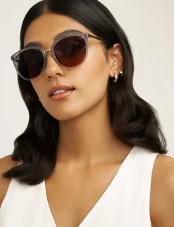 New Anne Klein Animal Print Square Sunglasses Grey Animal