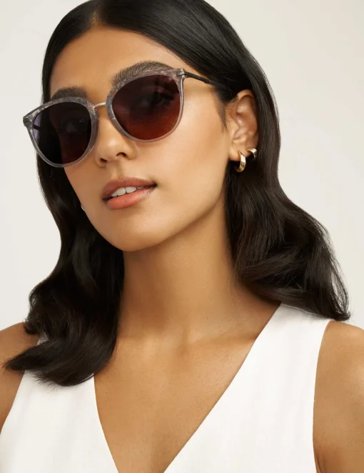 New Anne Klein Animal Print Square Sunglasses Grey Animal