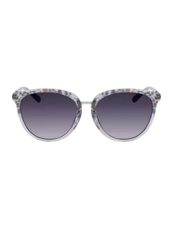 New Anne Klein Animal Print Square Sunglasses Grey Animal