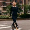 Fashion Anne Klein Asymmetric Fringe Dress Anne Black