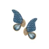 Sale Anne Klein Butterfly Motif Blue Stud Earrings