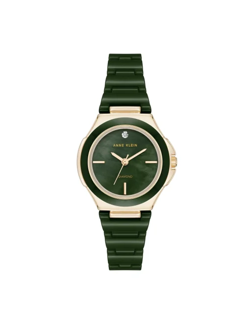 Shop Anne Klein Ceramic Bracelet And Bezel Watch