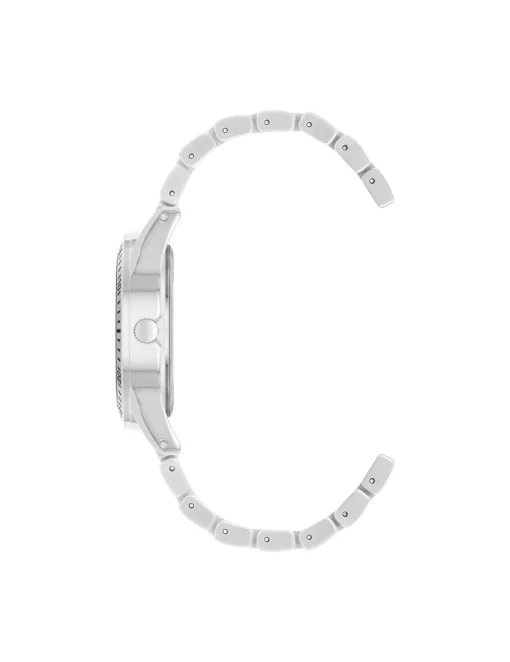 Sale Anne Klein Ceramic Bracelet Boyfriend Watch Silver-Tone/White