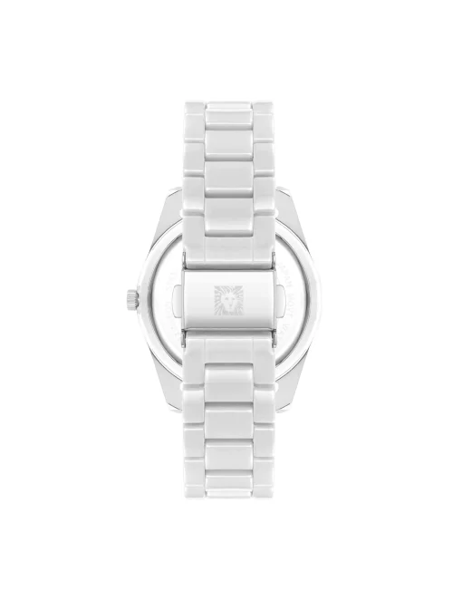 Sale Anne Klein Ceramic Bracelet Boyfriend Watch Silver-Tone/White