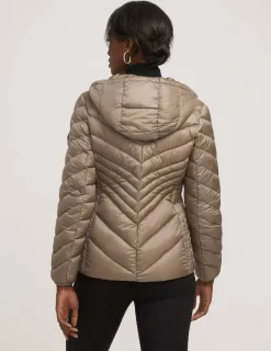 Hot Anne Klein Chevron Packable Puffer Jacket