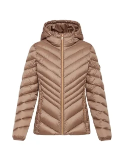 Fashion Anne Klein Chevron Packable Puffer Jacket
