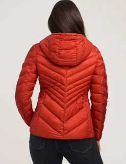 Fashion Anne Klein Chevron Packable Puffer Jacket