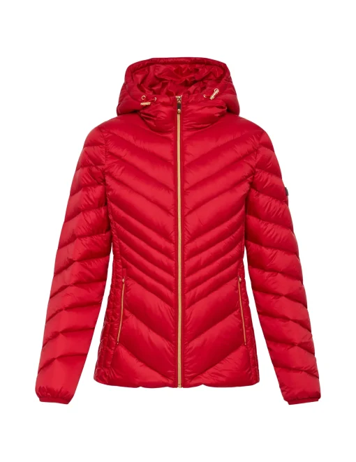 Fashion Anne Klein Chevron Packable Puffer Jacket
