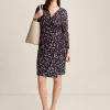Sale Anne Klein Classic Wrap Dress Deep Plum Multi