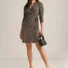Cheap Anne Klein Classic Wrap Dress Light Coffee Multi