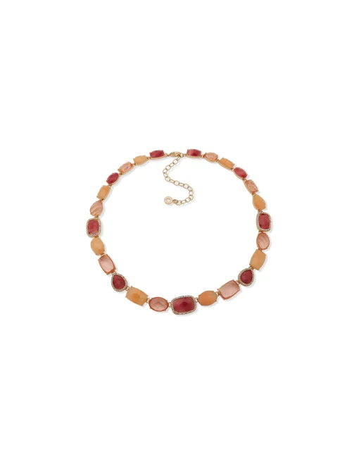 Store Anne Klein Collar Pink Multi Crystal Necklace