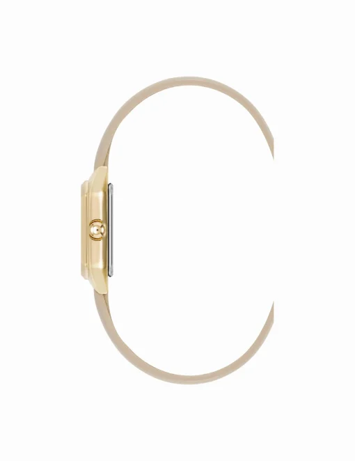 Fashion Anne Klein Consider It Octagonal Leather Band Watch