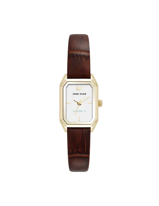 Online Anne Klein Consider It Octagonal Leather Band Watch