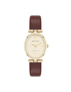 Store Anne Klein Consider It Oval Case Leather Watch