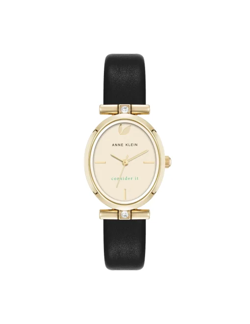 Store Anne Klein Consider It Oval Case Leather Watch