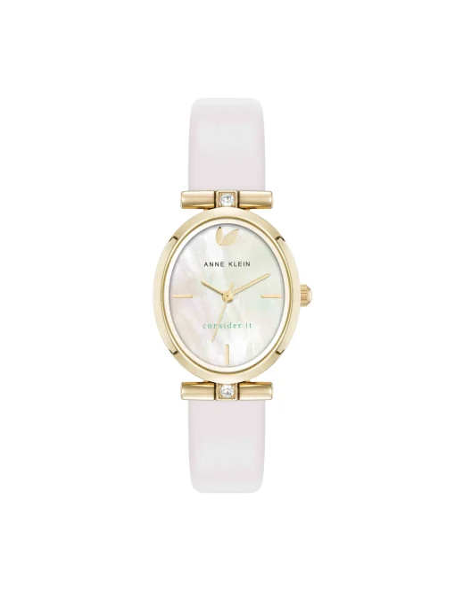Store Anne Klein Consider It Oval Case Leather Watch