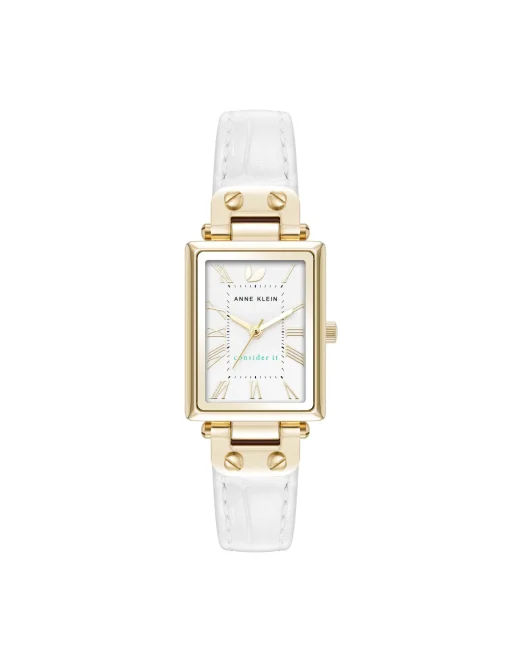 Cheap Anne Klein Consider It Rectangular Case Leather Watch