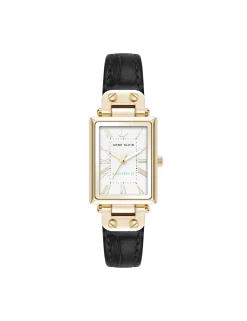 Online Anne Klein Consider It Rectangular Case Leather Watch