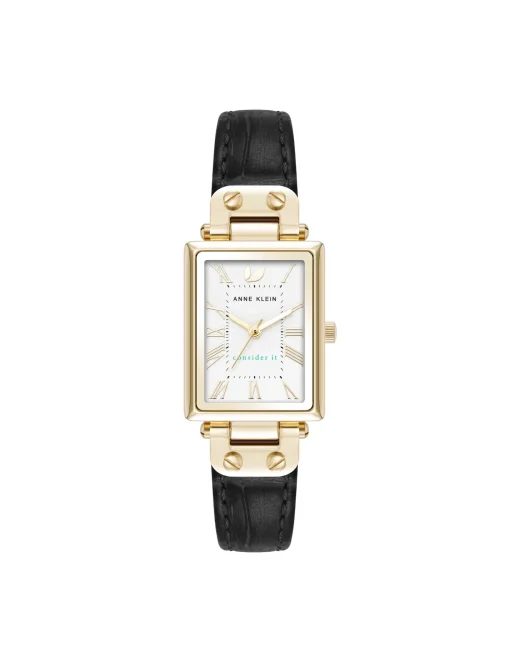 Online Anne Klein Consider It Rectangular Case Leather Watch