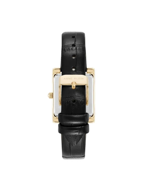New Anne Klein Consider It Rectangular Leather Band Watch