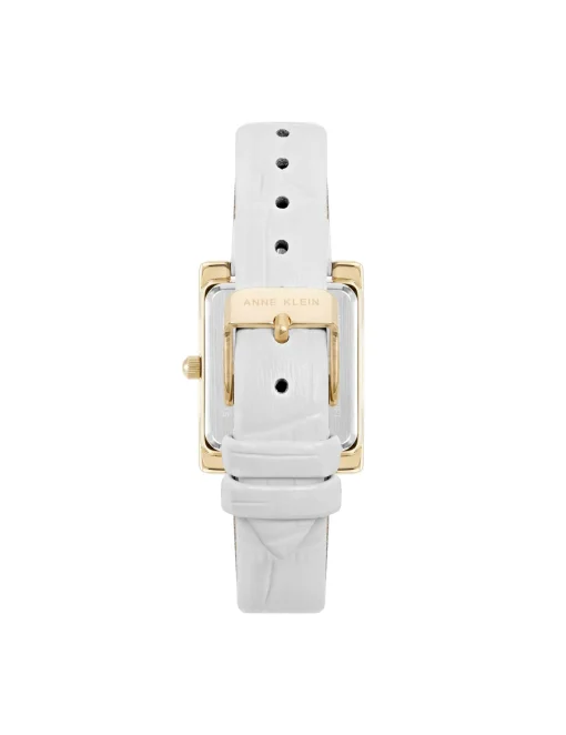 New Anne Klein Consider It Rectangular Leather Band Watch