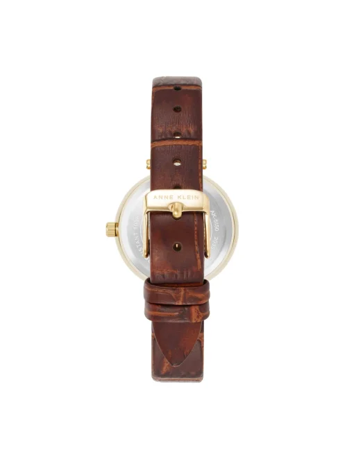 Flash Sale Anne Klein Consider It Round Leather Band Watch