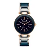 Hot Anne Klein Consider It Solar Powered Ceramic Watch Navy/Rose Gold-Tone