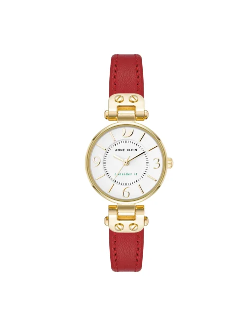 Shop Anne Klein Consider It Sustainable Leather Strap Watch