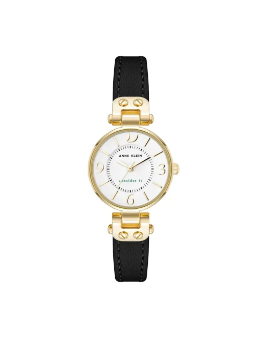 Shop Anne Klein Consider It Sustainable Leather Strap Watch
