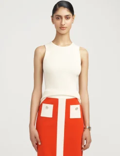Store Anne Klein Crewneck Sleeveless Sweater Shell- Sale