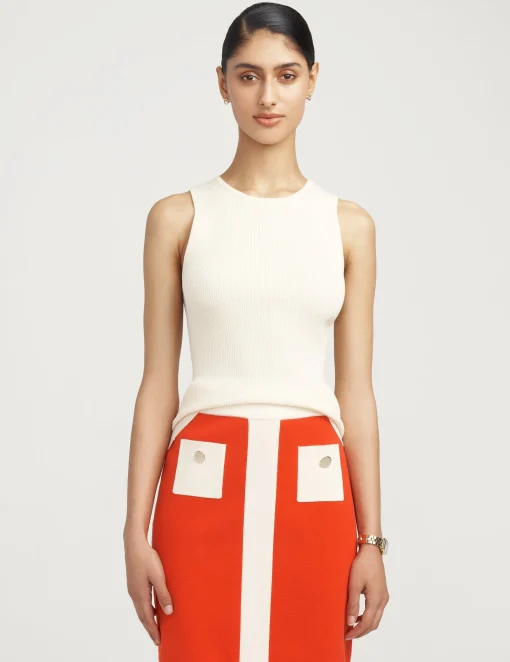 Store Anne Klein Crewneck Sleeveless Sweater Shell- Sale