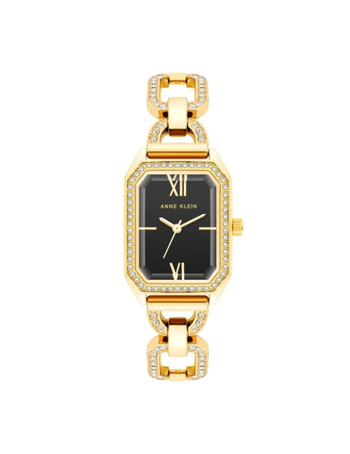 New Anne Klein Crystal Accented Open Link Watch