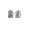 Shop Anne Klein Crystal Halo Silver-Tone Clip Earrings