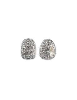 Shop Anne Klein Crystal Halo Silver-Tone Clip Earrings
