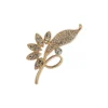 Hot Anne Klein Crystal Leaf Pin In Gift Box