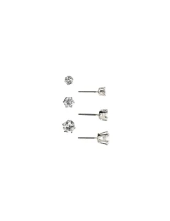 Online Anne Klein Crystal Silver CZ Stud Earrings