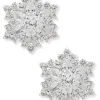 Shop Anne Klein Crystal Snowflake Button Earrings