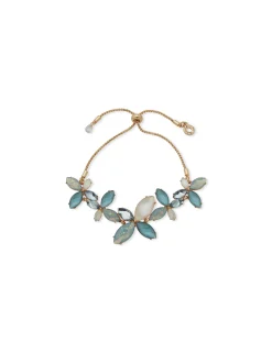 Cheap Anne Klein Crystal Stone Flower Slider Bracelet