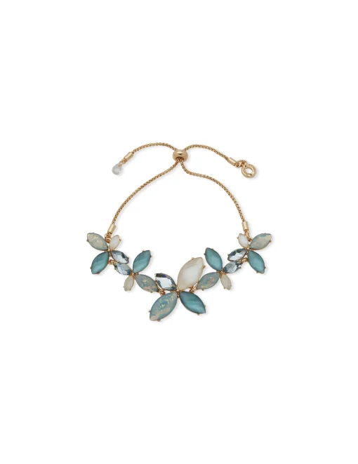 Cheap Anne Klein Crystal Stone Flower Slider Bracelet
