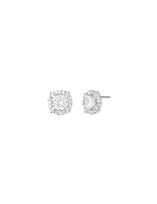 Cheap Anne Klein Cubic Zirconia Pave Halo Earrings