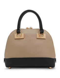 Best Sale Anne Klein Dome Satchel With Convertible Strap Timeless Taupe/Black