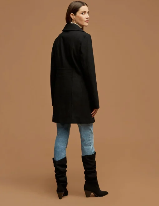 Cheap Anne Klein Double Breasted Wool Coat Black