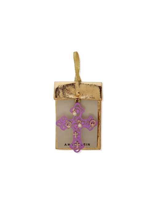 Fashion Anne Klein Earring Trio On Cross Ornament In Pouch