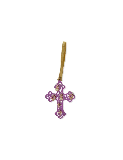 Fashion Anne Klein Earring Trio On Cross Ornament In Pouch