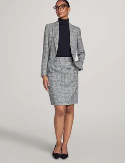 Clearance Anne Klein Executive Collection Plaid Jacket With Skirt Anne Black/Bright Whit