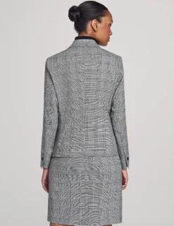 Clearance Anne Klein Executive Collection Plaid Jacket With Skirt Anne Black/Bright Whit